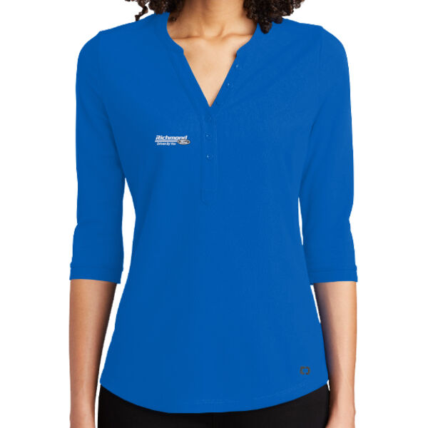 Choose Your Embroidered Logo - Ladies Jewel Henley Thumbnail